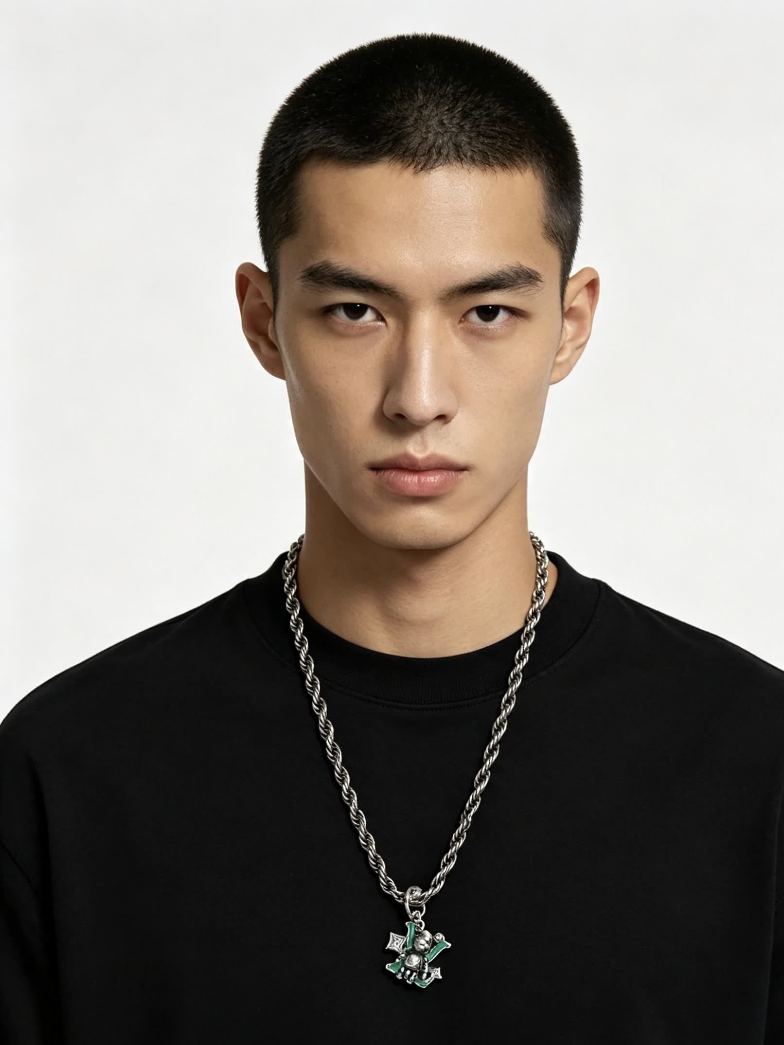 Louis Vuitton Silver Tone Chain with Logo Pendant